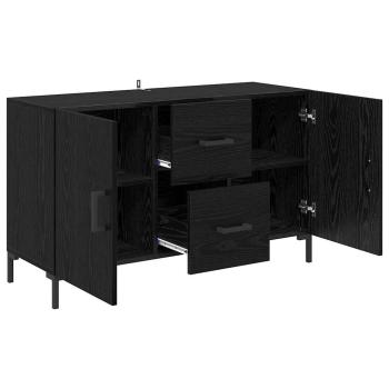 Sideboard Schwarz Eichen-Optik 100 x 36 x 60 cm Holzwerkstoff