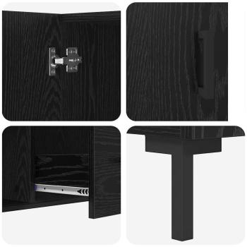 Sideboard Schwarz Eichen-Optik 100 x 36 x 60 cm Holzwerkstoff