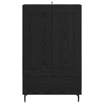 Hochboard Schwarz Eichen-Optik 69,5 x 31 x 115 cm Holzwerkstoff