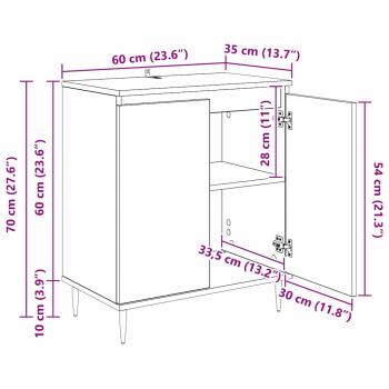 Sideboard Artisan-Eiche 60 x 35 x 70 cm Holzwerkstoff