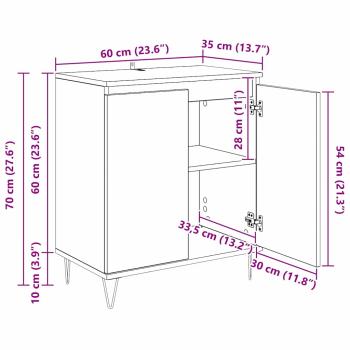 Sideboard Altholz 60 x 35 x 70 cm Holzwerkstoff
