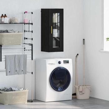 ARDEBO.de - Wandschrank Schwarz Eichen-Optik 34,5 x 34 x 90 cm