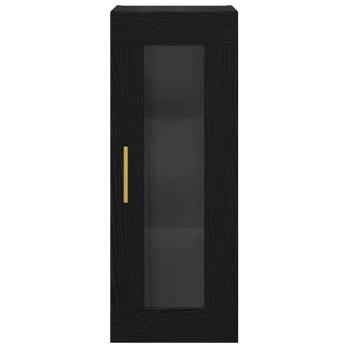 Wandschrank Schwarz Eichen-Optik 34,5 x 34 x 90 cm