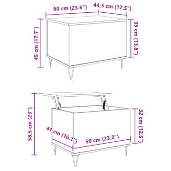 Couchtisch Altholz 60 x 44,5 x 45 cm Holzwerkstoff