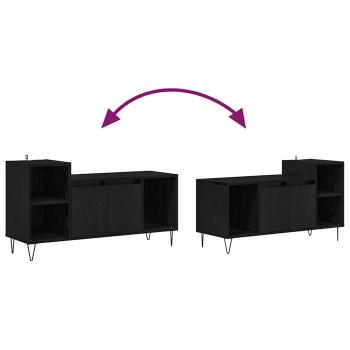 TV-Schränk Schwarz Eichen-Optik 100 x 35 x 55 cm Holzwerkstoff