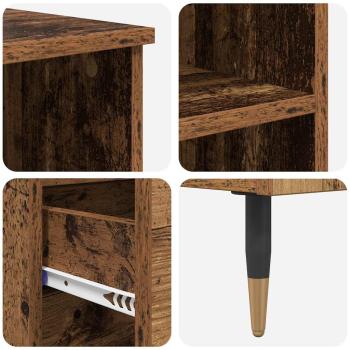 Highboard mit Schubladen Altholz 40 x 36 x 110 cm Holzwerkstoff