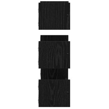 Wandregal-Set mit Regal 3 pcs Schwarz Eichen-Optik 40x16x14cm