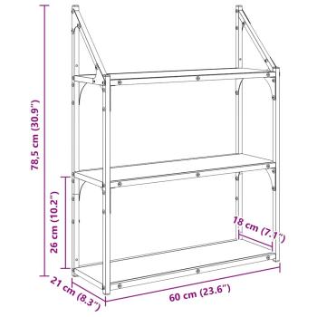 Wandregal Artisan-Eiche 60 x 21 x 78,5 cm Holzwerkstoff