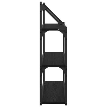Wandregal Schwarz Eichen-Optik 60 x 21 x 78,5 cm Holzwerkstoff