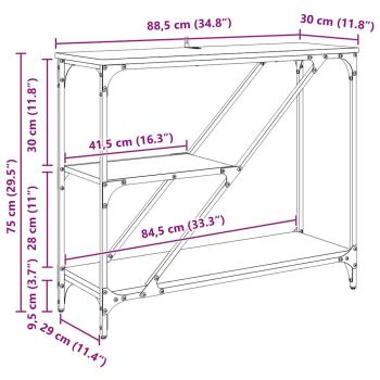 Konsolentisch Artisan-Eiche 88,5 x 30 x 75 cm Holzwerkstoff