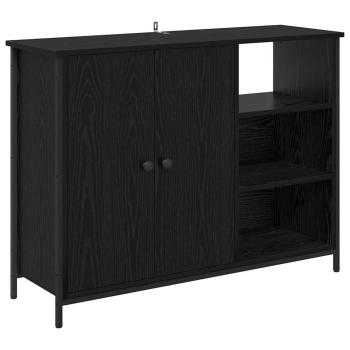 Sideboard Schwarz Eichen-Optik 100 x 33 x 75 cm Holzwerkstoff