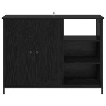 Sideboard Schwarz Eichen-Optik 100 x 33 x 75 cm Holzwerkstoff