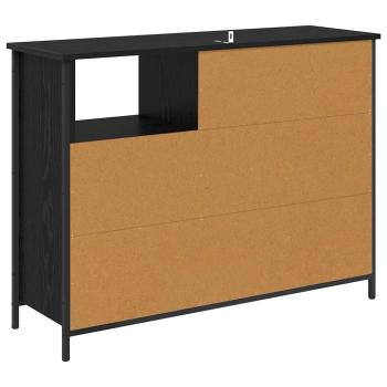 Sideboard Schwarz Eichen-Optik 100 x 33 x 75 cm Holzwerkstoff