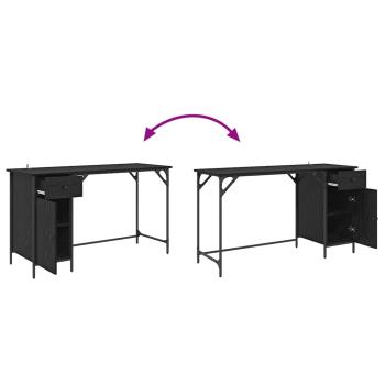 Computertisch Schwarz Eichen-Optik 131 x 48 x 75 cm