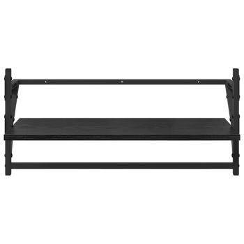 Wandregal-Set 6 pcs Schwarz Eichen-Optik 100 x 25 x 30 cm