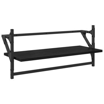 Wandregal-Set 6 pcs Schwarz Eichen-Optik 100 x 25 x 30 cm