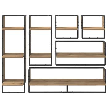 Wandregal-Set mit Regal 6 pcs Artisan-Eiche 100 x 25 x 30 cm
