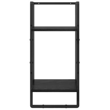 Wandregal-Set 6 pcs Schwarz Eichen-Optik 100 x 25 x 30 cm