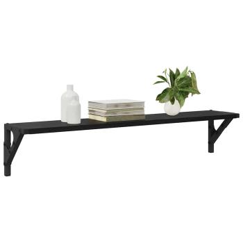 Wandregale 2 pcs Schwarz Eichen-Optik 80 x 15 x 15,5 cm