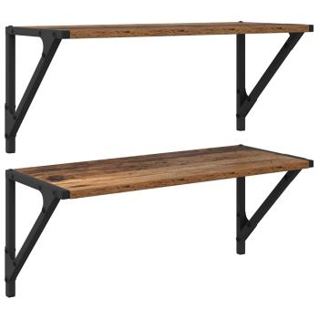 Wandregale 2 pcs Altholz 60 x 25 x 25,5 cm Holzwerkstoff