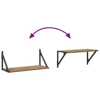 Wandregale 2 pcs Artisan-Eiche 60 x 25 x 25,5 cm Holzwerkstoff