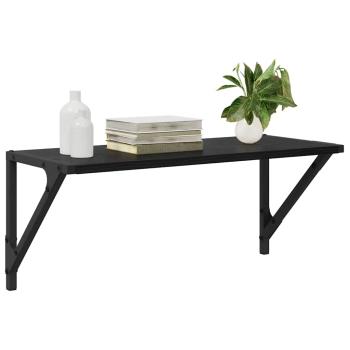 Wandregale 2 pcs Schwarz Eichen-Optik 60 x 25 x 25,5 cm