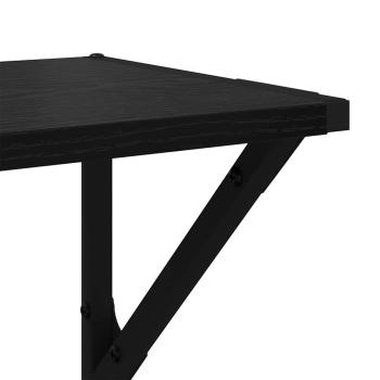 Wandregale 2 pcs Schwarz Eichen-Optik 60 x 25 x 25,5 cm