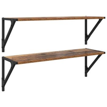 Wandregale 2 pcs Altholz 80 x 25 x 25,5 cm Holzwerkstoff