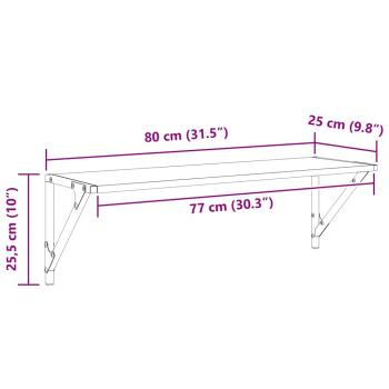 Wandregale 2 pcs Altholz 80 x 25 x 25,5 cm Holzwerkstoff