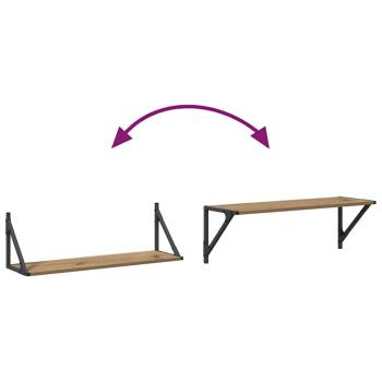 Wandregale 2 pcs Artisan-Eiche 80 x 25 x 25,5 cm Holzwerkstoff