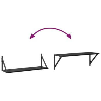 Wandregale 2 pcs Schwarz Eichen-Optik 80 x 25 x 25,5 cm