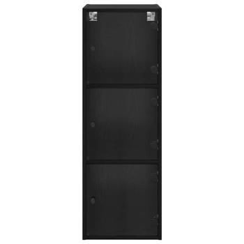 Wandschrank Schwarz Eichen-Optik 35 x 37 x 102 cm Holzwerkstoff