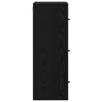 Wandschrank Schwarz Eichen-Optik 35 x 37 x 102 cm Holzwerkstoff