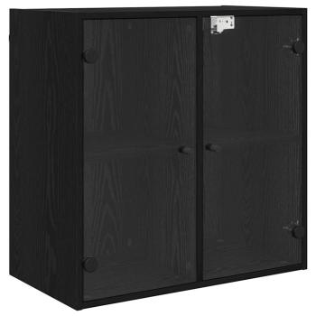Wandschrank Wandmontiert Schwarz Eichen-Optik 68 x 37 x 68,5 cm