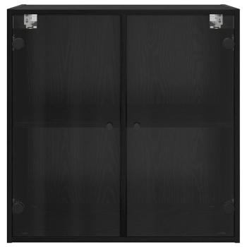 Wandschrank Wandmontiert Schwarz Eichen-Optik 68 x 37 x 68,5 cm
