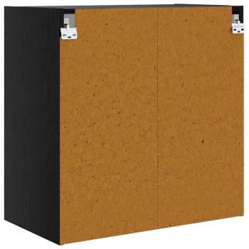 Wandschrank Wandmontiert Schwarz Eichen-Optik 68 x 37 x 68,5 cm