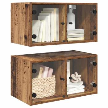 Wandschränke 2 pcs Altholz 68 x 37 x 35 cm Holzwerkstoff