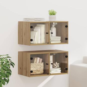 ARDEBO.de - Wandschränke 2 pcs Artisan-Eiche 68 x 37 x 35 cm Holzwerkstoff