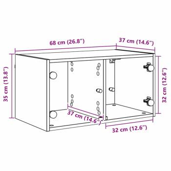 Wandschrank Schwarz Eichen-Optik 68 x 37 x 35 cm Holzwerkstoff