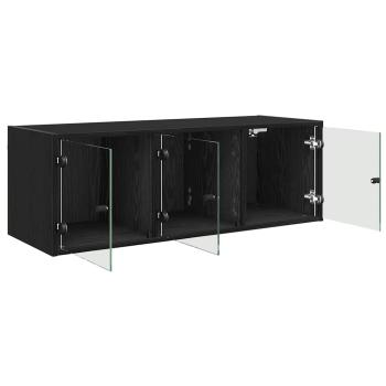 Wandschrank Schwarz Eichen-Optik 102 x 37 x 35 cm Holzwerkstoff