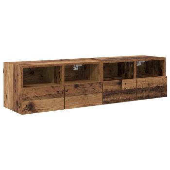 TV-Wandregale 2 pcs Altholz 60 x 30 x 30 cm Holzwerkstoff