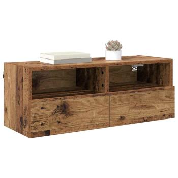 TV-Wandregal Wandmontiert Altholz 80 x 30 x 30 cm Holzwerkstoff
