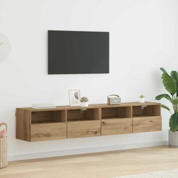 ARDEBO.de - TV-Wandregale 2 pcs Artisan-Eiche 80 x 30 x 30 cm Holzwerkstoff