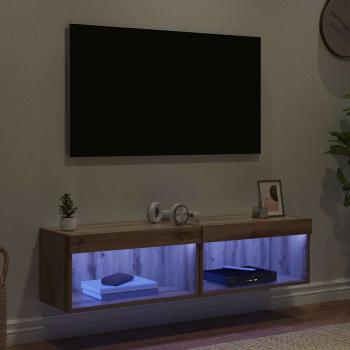 ARDEBO.de - Fernsehtische 2 pcs Artisan-Eiche 60 x 30 x 30 cm Holzwerkstoff