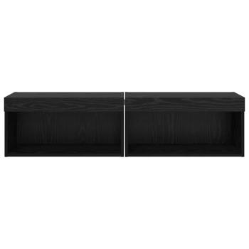 Fernsehtische 2 pcs Schwarz Eichen-Optik 60 x 30 x 30 cm