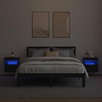 TV-Wandregale 2 pcs Schwarz Eichen-Optik 40 x 30 x 40 cm