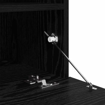 TV-Wandregal Wandmontiert Schwarz Eichen-Optik 100 x 30 x 40 cm