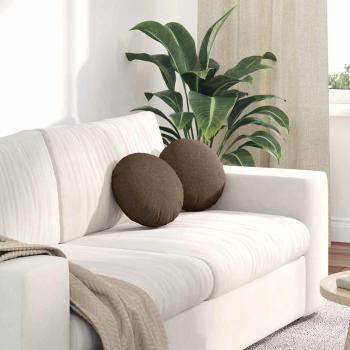 ARDEBO.de - Sitzkissen 2 pcs Braun Ø30 x 13 cm Stoff