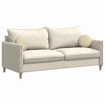 Sitzkissen 2 pcs Creme Ø30 x 13 cm Stoff