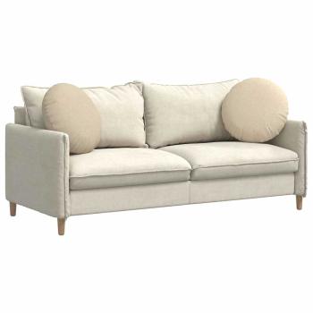 Sitzkissen 2 pcs Creme Ø50 x 19 cm Stoff